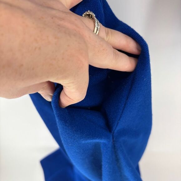 Adonna Deep Blue Women's Robe with Textured Collar - Picture 5 of 7